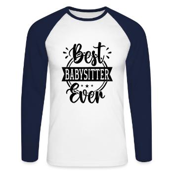 Best Babysitter Ever Daycare Provider Babysitting - Unisex Baseballshirt langarm - Weiß/Navy - Vorne - Nik (191cm)