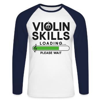 Violin Violinist Violin Skills - Unisex Baseballshirt langarm - Weiß/Navy - Vorne - Nik (191cm)