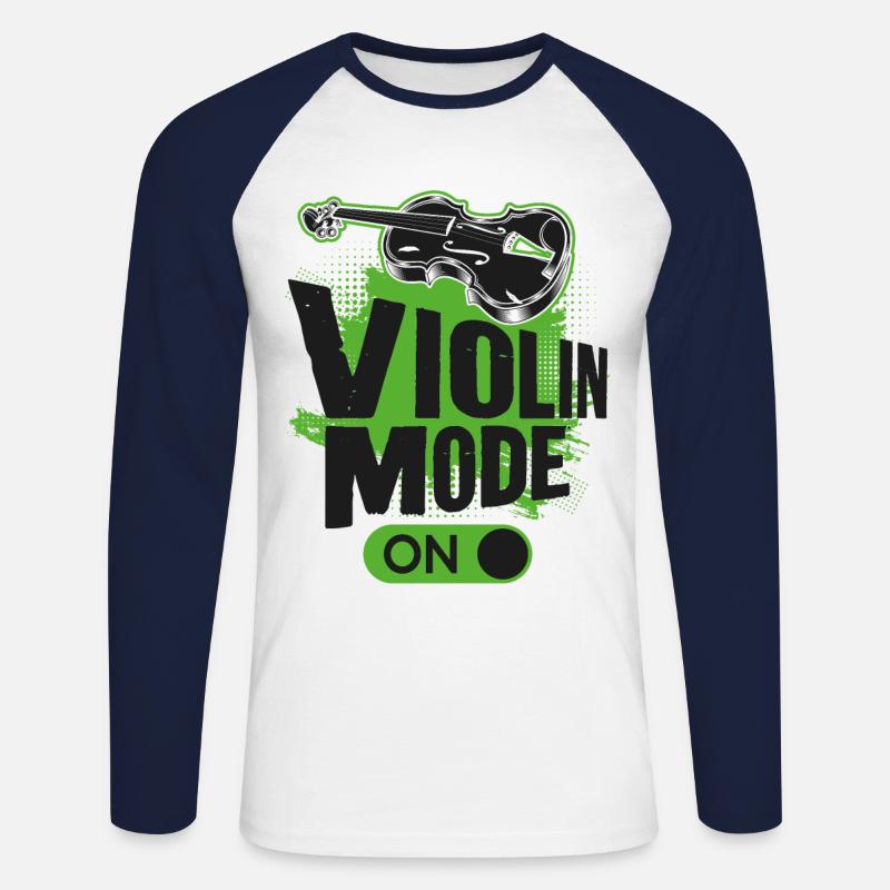 Violin Violinist Violin Mode On - Unisex Baseballshirt langarm - Weiß/Navy