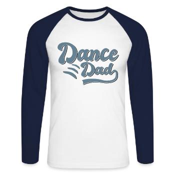 Cadeau Dancing Papa - T-shirt baseball manches longues Homme - blanc/marine - Devant - Nik (191cm)