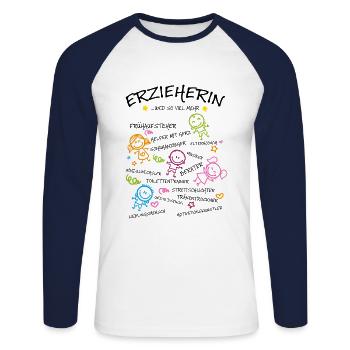 Erzieherin Und So Viel Mehr Kindergarten Vorschule - Unisex Baseballshirt langarm - Weiß/Navy - Vorne - Nik (191cm)