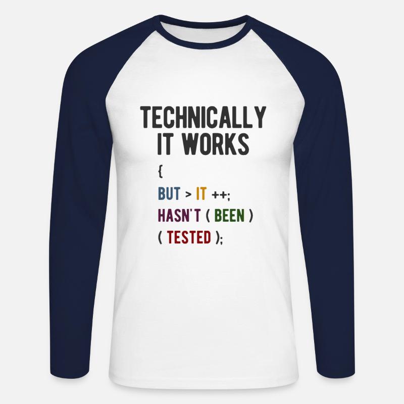 Software Ingenieur Informatiker Programmierer - Unisex Baseballshirt langarm - Weiß/Navy