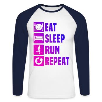 Course à pied Course à pied Course à pied Course à pied Jogging Course Jogging Course Hommes Jogging Race - T-shirt baseball manches longues Homme - blanc/marine - Devant - Nik (191cm)