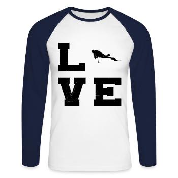 Diver Scuba Diving Free Dive Women Diving - Unisex Long Sleeve Baseball T-Shirt - white/navy - Front - Nik (191cm)