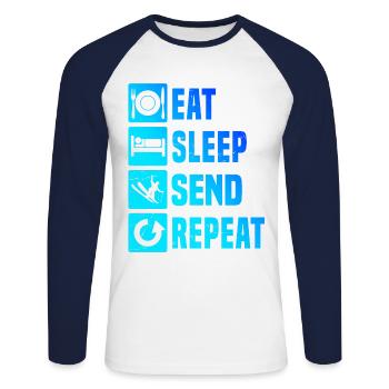 Freestyle Ski Ski Jumping Damen Slopestyle - Unisex Baseballshirt langarm - Weiß/Navy - Vorne - Nik (191cm)