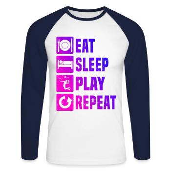 Volleyball Volleyball Volleyball masculin - T-shirt baseball manches longues Homme - blanc/marine - Devant - Nik (191cm)