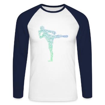 Thai Boxing Thai Boxing Muay Thai Men's Thai Boxer - Unisex Long Sleeve Baseball T-Shirt - white/navy - Front - Nik (191cm)