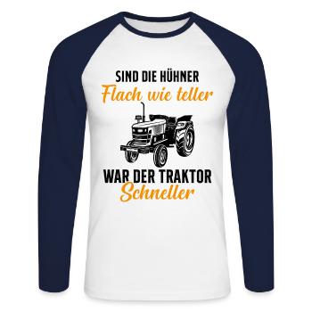 Tractor Tractor Saying Farm Farmer Farmer - Unisex Long Sleeve Baseball T-Shirt - white/navy - Front - Nik (191cm)