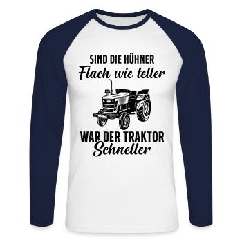 Tractor Tractor Saying Farm Farmer Farmer - Unisex Long Sleeve Baseball T-Shirt - white/navy - Front - Nik (191cm)