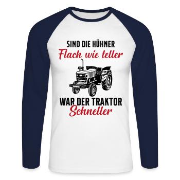 Tractor Tractor Saying Farm Farmer Farmer - Unisex Long Sleeve Baseball T-Shirt - white/navy - Front - Nik (191cm)