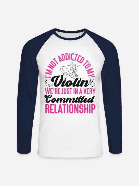 Violin Violinist I'm Not Addicted - Unisex Baseballshirt langarm - Weiß/Navy