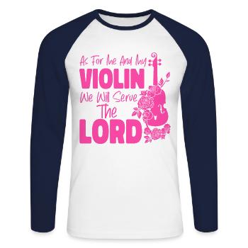 Violoniste Violoniste Jesus Faith - T-shirt baseball manches longues Homme - blanc/marine - Devant - Nik (191cm)