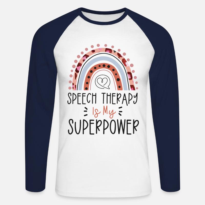 Speech Therapist Therapy Assistant - Unisex Baseballshirt langarm - Weiß/Navy