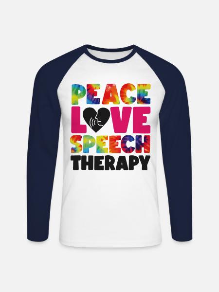 Speech Therapist Therapy Assistant - Unisex Long Sleeve Baseball T-Shirt - white/navy