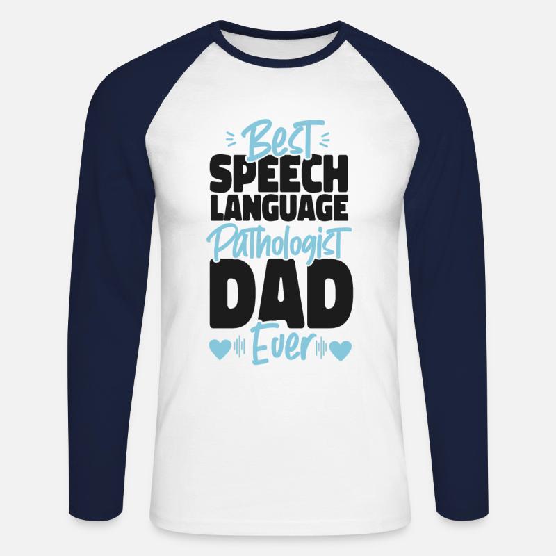 Speech Therapist Therapy Assistant - Unisex Long Sleeve Baseball T-Shirt - white/navy