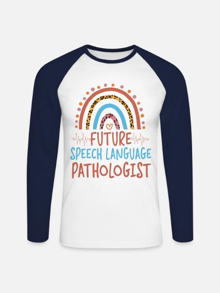 Speech Therapist Therapy Assistant - Unisex Long Sleeve Baseball T-Shirt - white/navy