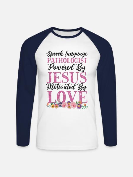 Speech Therapist Therapy Assistant - Unisex Long Sleeve Baseball T-Shirt - white/navy