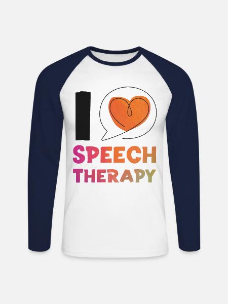 Speech Therapist Therapy Assistant - Unisex Long Sleeve Baseball T-Shirt - white/navy