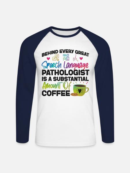Speech Therapist Therapy Assistant - Unisex Long Sleeve Baseball T-Shirt - white/navy
