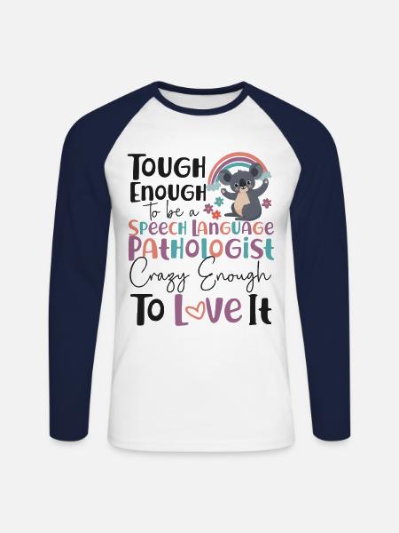 Assistant orthophoniste - T-shirt baseball manches longues Homme - blanc/marine