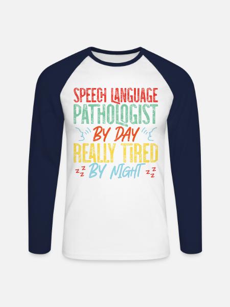 Speech Therapist Therapy Assistant - Unisex Long Sleeve Baseball T-Shirt - white/navy