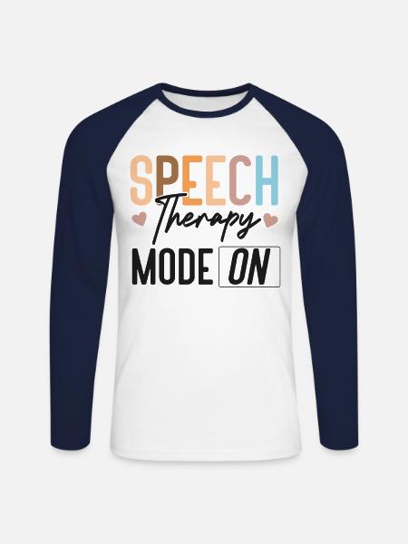 Speech Therapist Therapy Assistant - Unisex Long Sleeve Baseball T-Shirt - white/navy