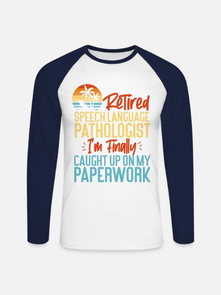 Speech Therapist Therapy Assistant - Unisex Long Sleeve Baseball T-Shirt - white/navy