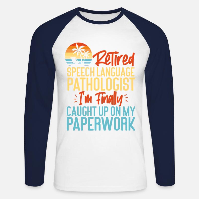 Speech Therapist Therapy Assistant - Unisex Long Sleeve Baseball T-Shirt - white/navy