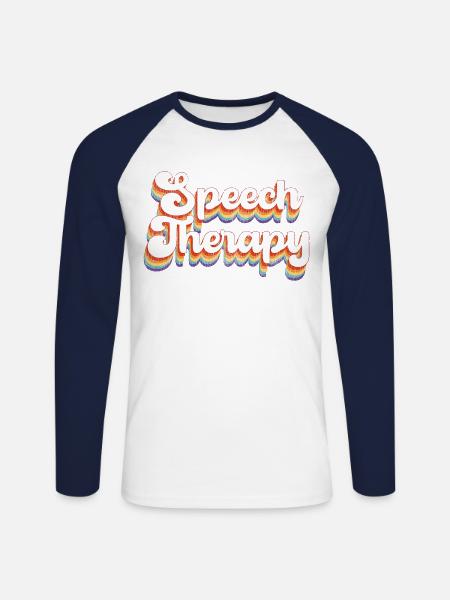 Speech Therapist Therapy Assistant - Unisex Long Sleeve Baseball T-Shirt - white/navy