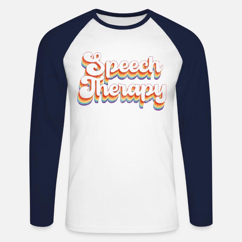 Speech Therapist Therapy Assistant - Unisex Long Sleeve Baseball T-Shirt - white/navy