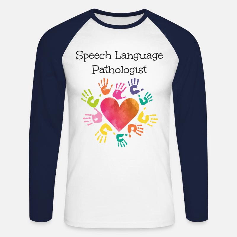 Speech Therapist Therapy Assistant - Unisex Long Sleeve Baseball T-Shirt - white/navy
