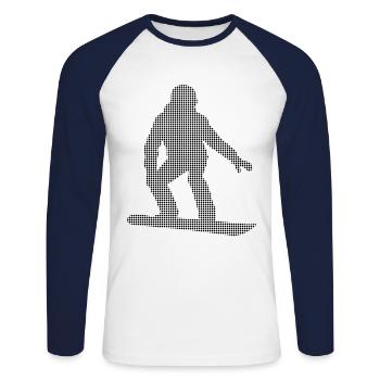 Planche à neige - T-shirt baseball manches longues Homme - blanc/marine - Devant - Nik (191cm)