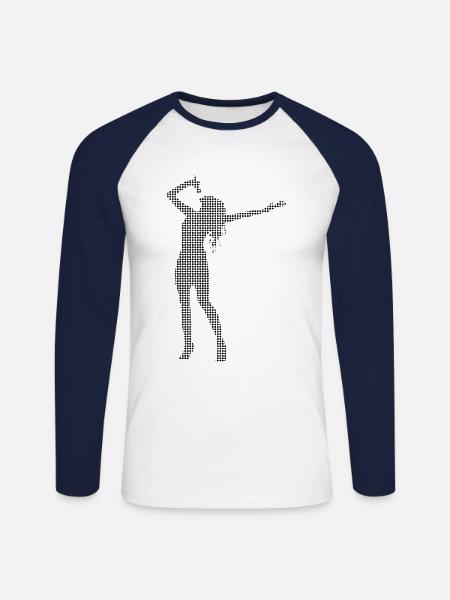 Singen - Unisex Baseballshirt langarm - Weiß/Navy