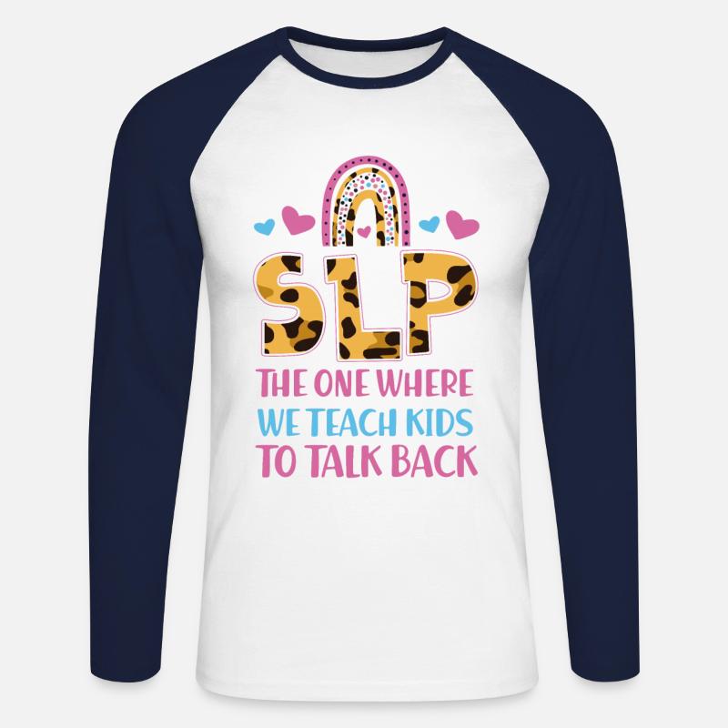 Speech Therapist Therapy Assistant - Unisex Baseballshirt langarm - Weiß/Navy