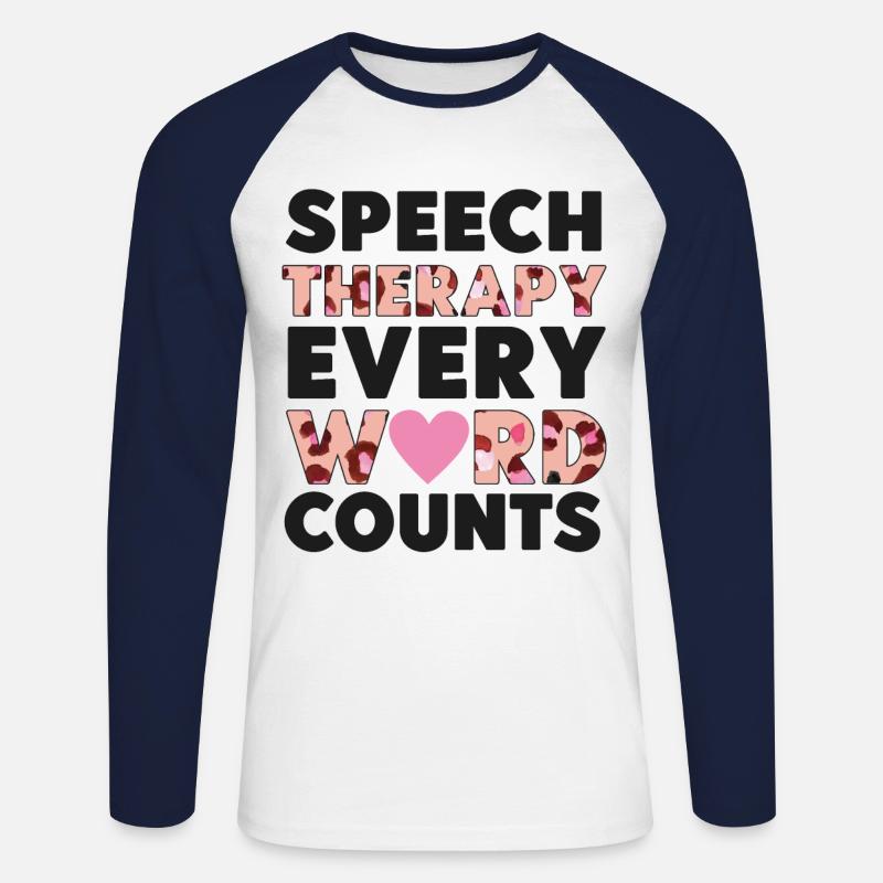 Speech Therapist Therapy Assistant - Unisex Baseballshirt langarm - Weiß/Navy