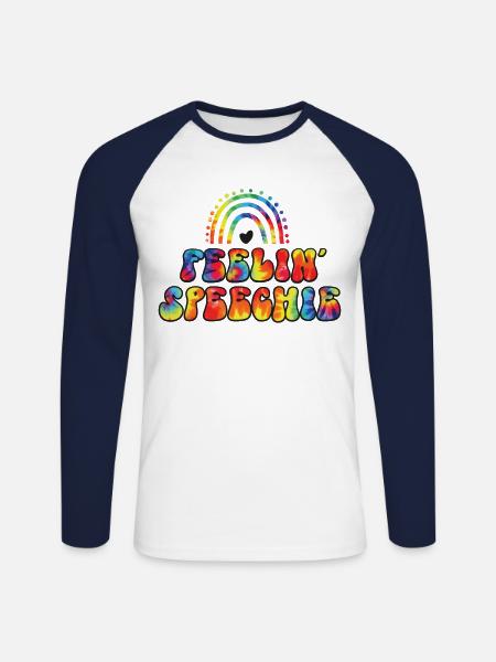 Speech Therapist Therapy Assistant - Unisex Long Sleeve Baseball T-Shirt - white/navy