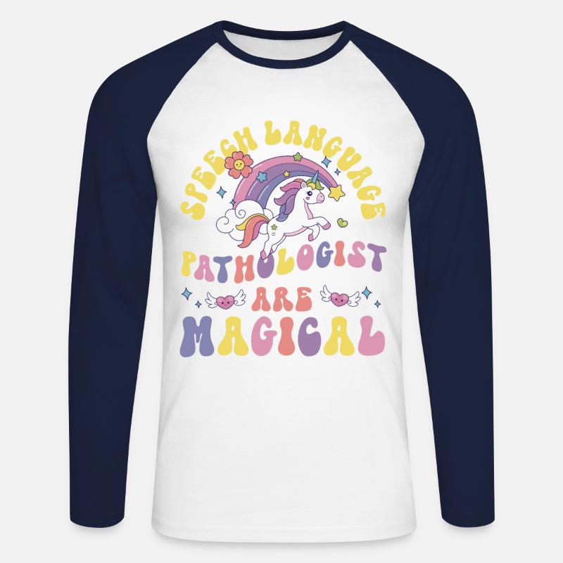 Speech Therapist Therapy Assistant - Unisex Baseballshirt langarm - Weiß/Navy