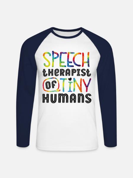 Speech Therapist Therapy Assistant - Unisex Baseballshirt langarm - Weiß/Navy