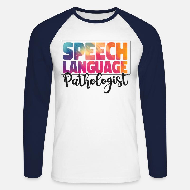 Speech Therapist Therapy Assistant - Unisex Long Sleeve Baseball T-Shirt - white/navy