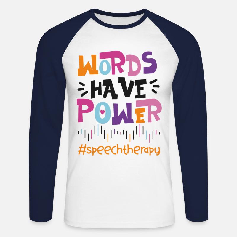 Speech Therapist Therapy Assistant - Unisex Long Sleeve Baseball T-Shirt - white/navy