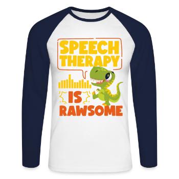 Speech Therapist Therapy Assistant - Unisex Baseballshirt langarm - Weiß/Navy - Vorne - Nik (191cm)