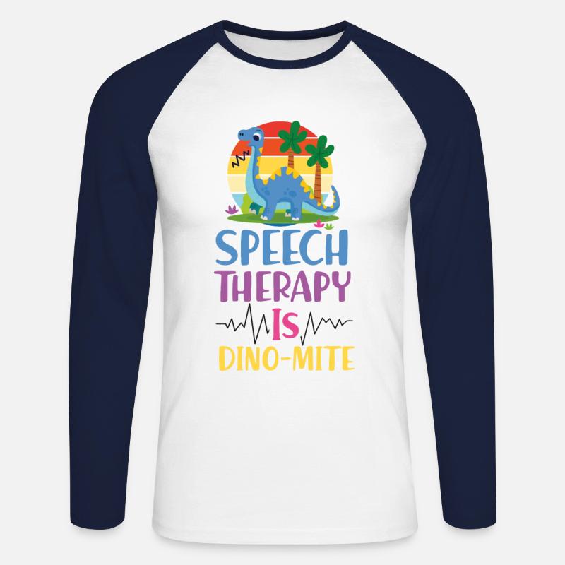 Speech Therapist Therapy Assistant - Unisex Long Sleeve Baseball T-Shirt - white/navy