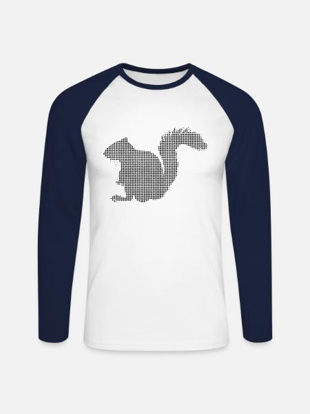 Squirrel - Unisex Long Sleeve Baseball T-Shirt - white/navy