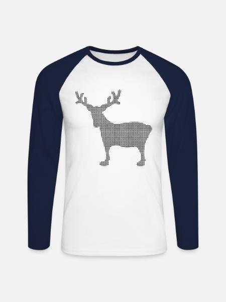 Elk - Unisex Long Sleeve Baseball T-Shirt - white/navy