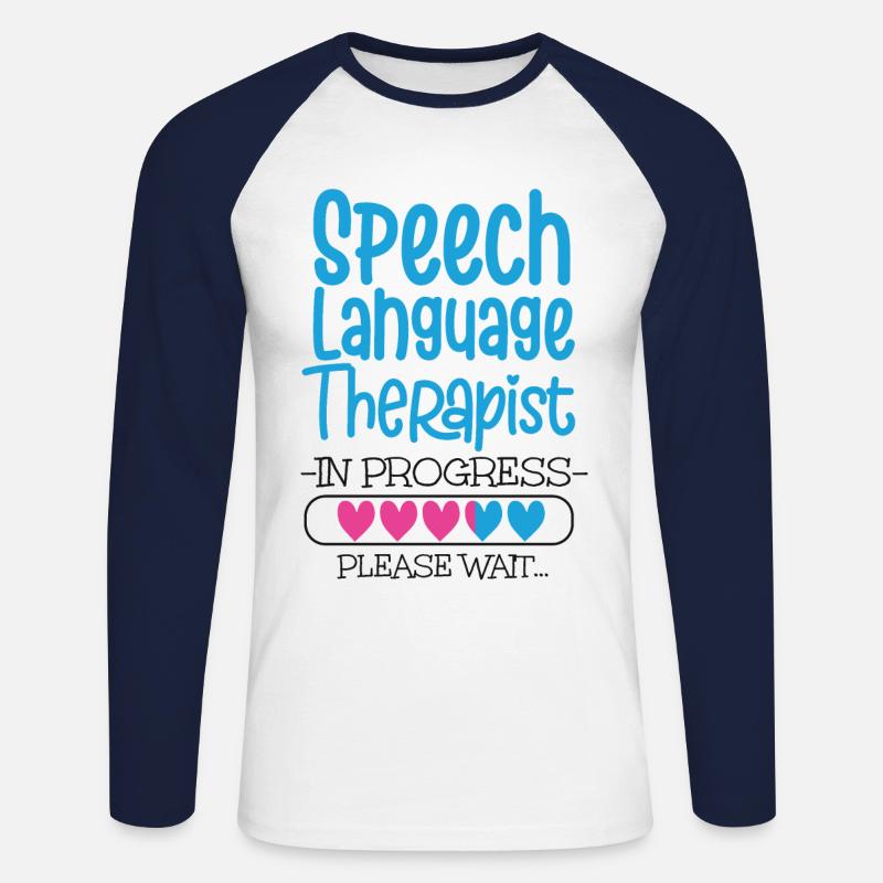 Speech Therapist Therapy Assistant - Unisex Baseballshirt langarm - Weiß/Navy