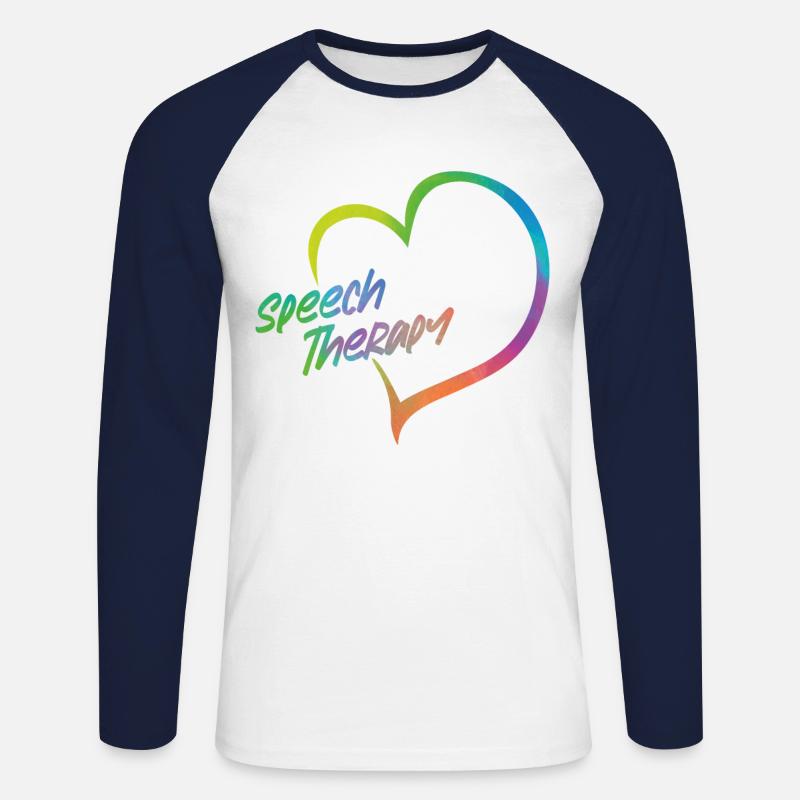 Speech Therapist Therapy Assistant - Unisex Baseballshirt langarm - Weiß/Navy