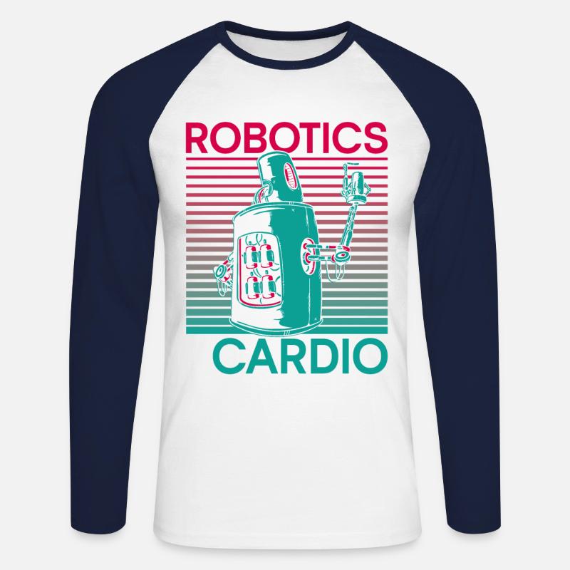 Robot Robotics Engineer Robotics - Unisex Long Sleeve Baseball T-Shirt - white/navy