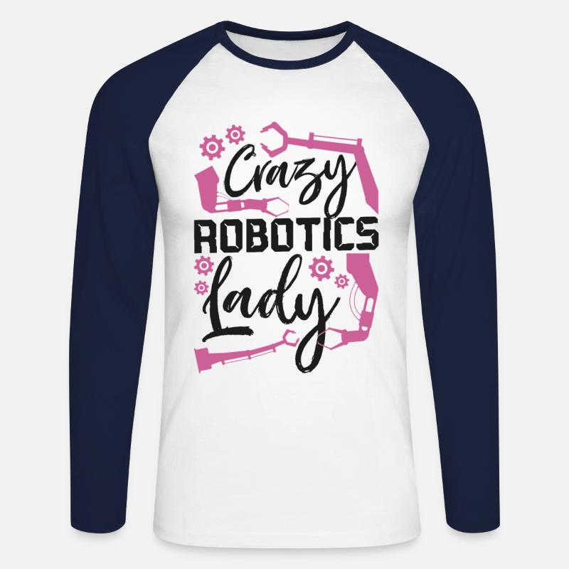 Robot Robotics Engineer Female - Unisex Baseballshirt langarm - Weiß/Navy