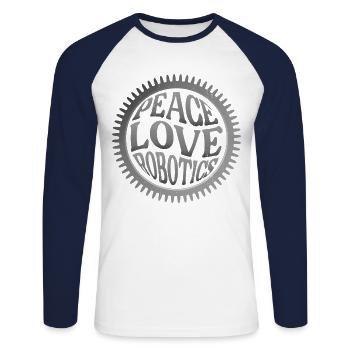 Ingénieur en robotique robotique femme - T-shirt baseball manches longues Homme - blanc/marine - Devant - Nik (191cm)
