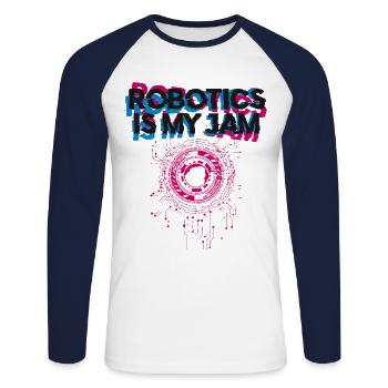 Robot Robotics Engineer Robotics - Unisex Long Sleeve Baseball T-Shirt - white/navy - Front - Nik (191cm)